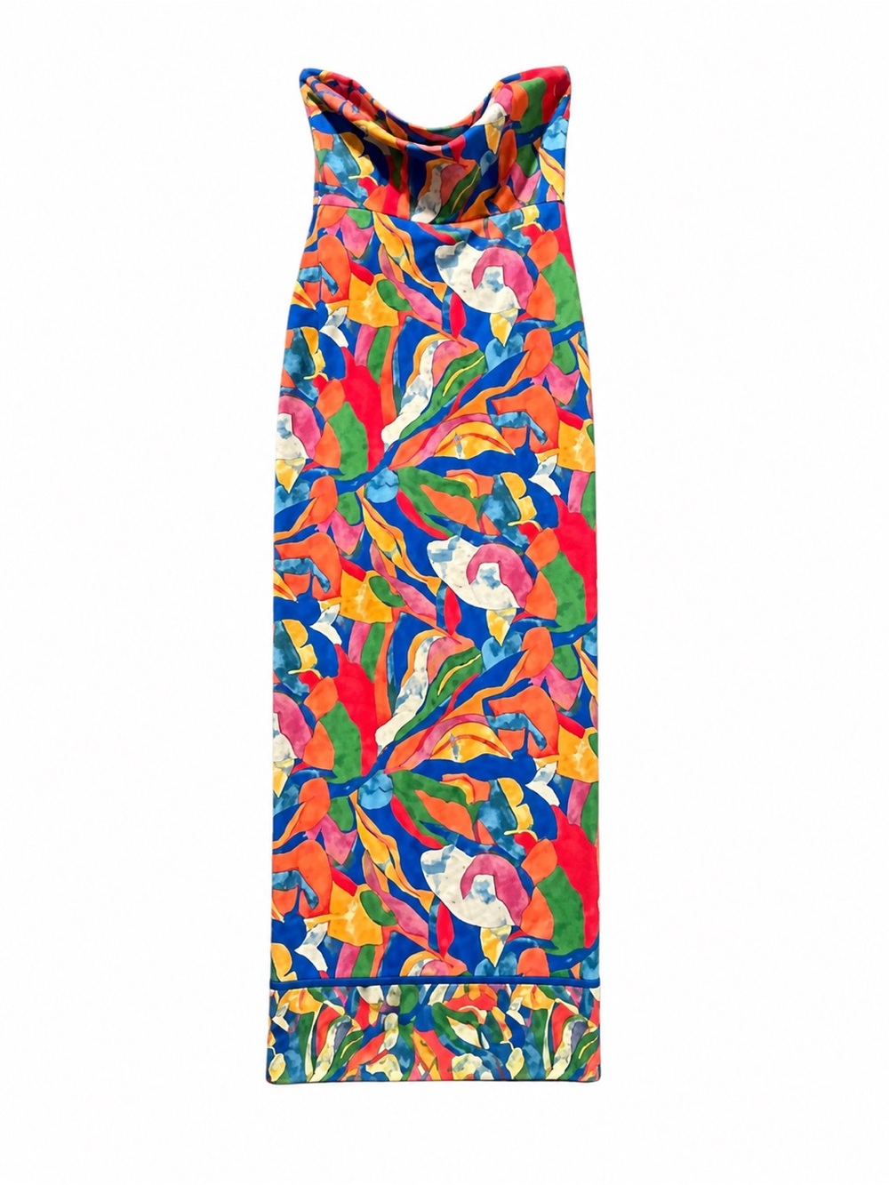 Flying Tomato Seeking Sun Strapless Midi Dress Multi-Color Abstract Print SM - Picture 2 of 6